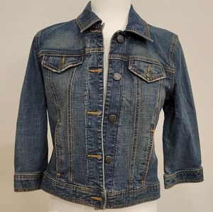 LOFT PETITE CLASSIC JEAN JACKET - VINTAGE WASH